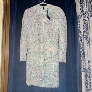 White sequin bodycon dress